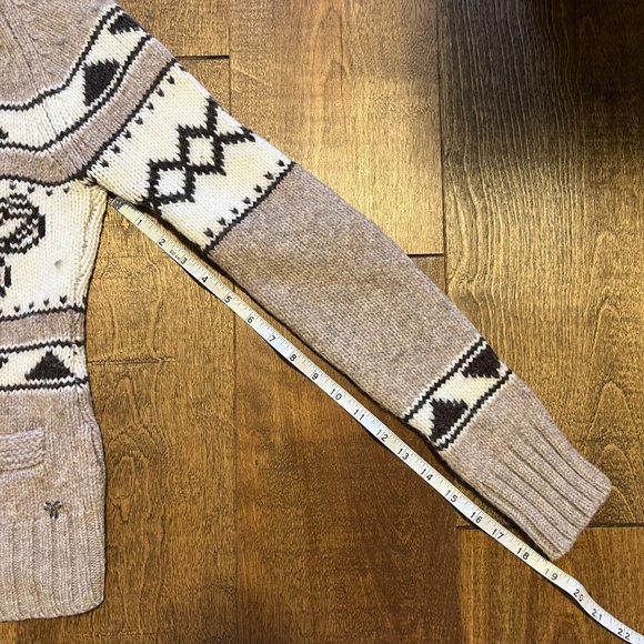 TNA Aritzia Tan Cowichan 100% Lambswool Zip Up Long Sleeves Sweater Cardigan - Picture 9 of 11